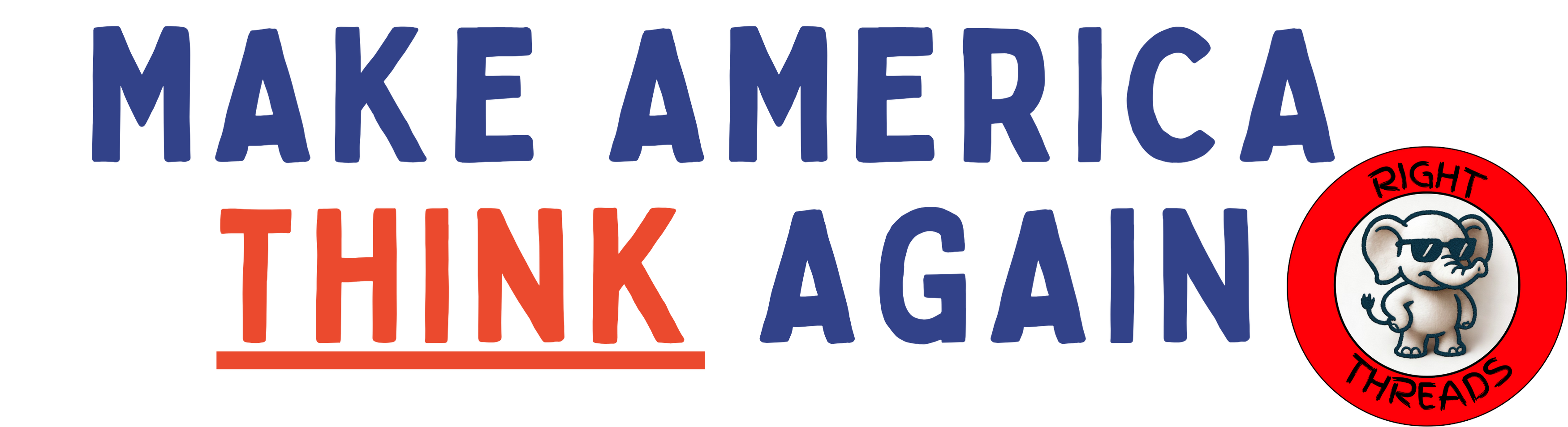 Make America Think Again w/ Elephant - White glossy mug