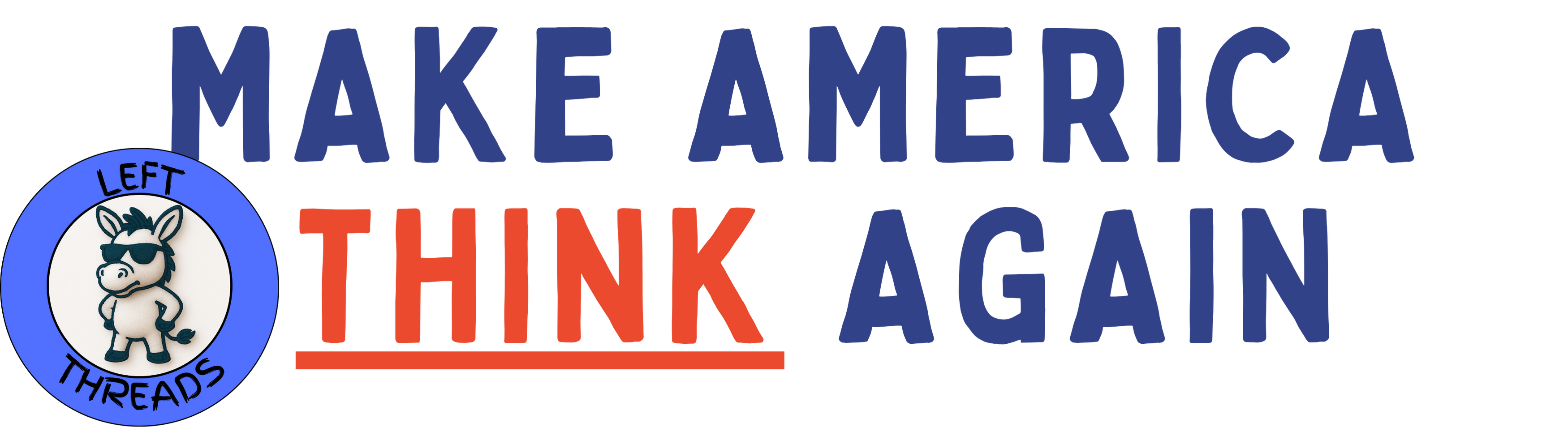 Make America Think Again w/Donkey - White glossy mug
